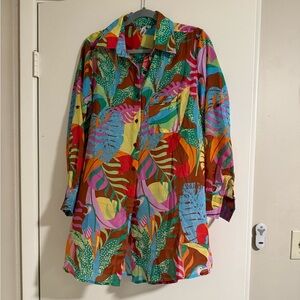 Violet Sky Colorful Abstract Fabric. Beautiful.